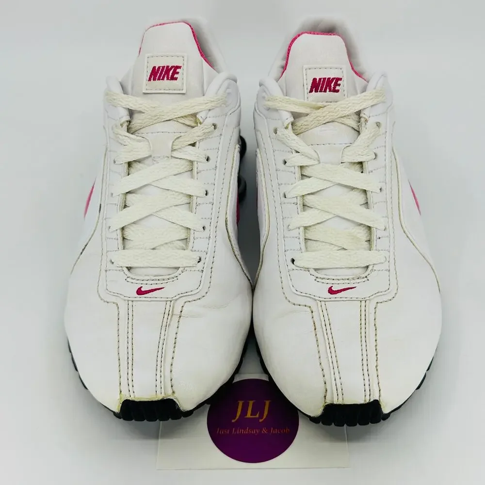 Nike Women's Shox Conundrum Athletic Sneakers White/Vivid Pink 407989-162 Size 6